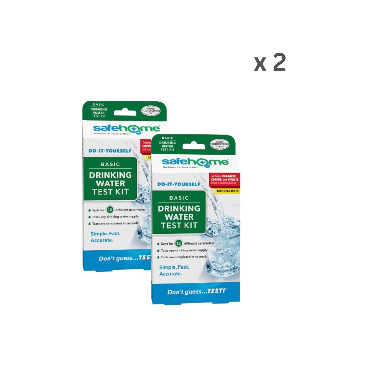 2盒 x 100% 美國製造 | Safe Home® 12-in-1 水質快測套裝 (10次)